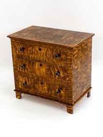 VINTAGE PAINT DECORATED PINE CHEST OF DRAWERS