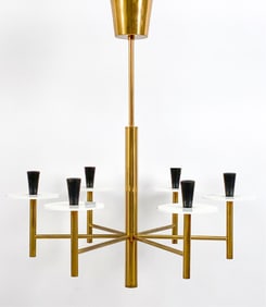 MID-CENTURY DANISH BRASS CHANDELIER C. 1970S