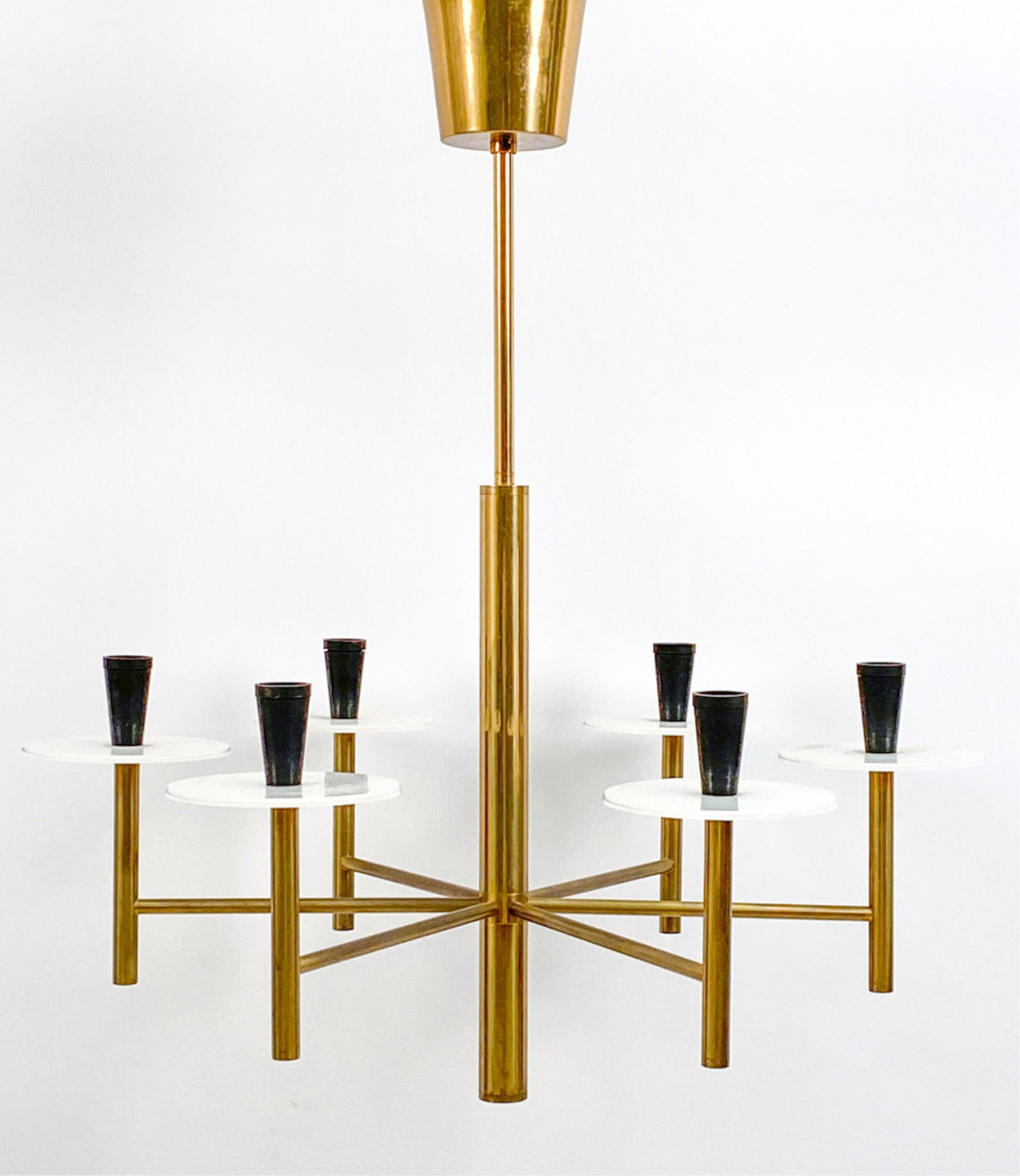 MID-CENTURY DANISH BRASS CHANDELIER C. 1970S (1 of 5)