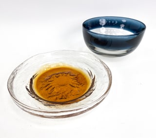 (2) SWEDISH CONTEMPORARY GLASS BOWL & DISH