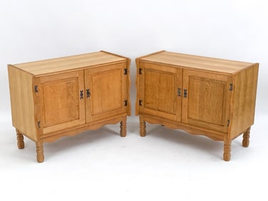 PAIR OF ATTR. HENNING KJAERNULF OAK CABINETS