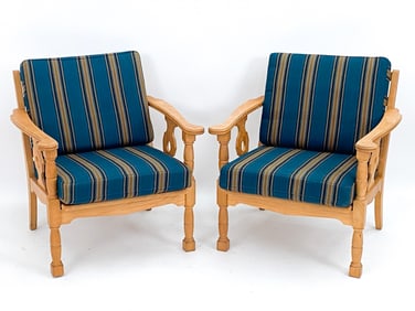 PAIR OF HENNING KJAERNULF OAK ARM CHAIRS