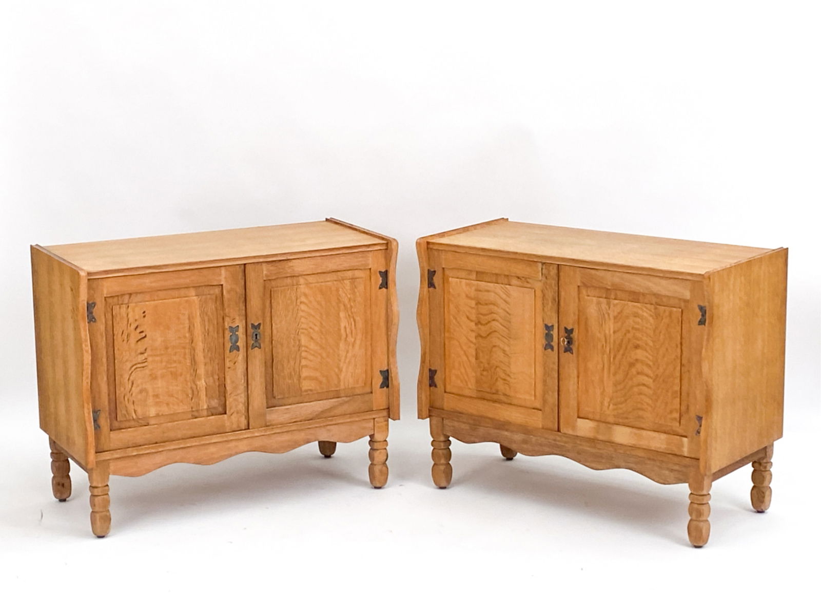 PAIR OF HENNING KJAERNULF OAK CABINETS, C. 1970'S (1 of 12)