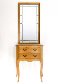 ATTR. HENNING KJAERNULF OAK HALL CHEST W/ MIRROR