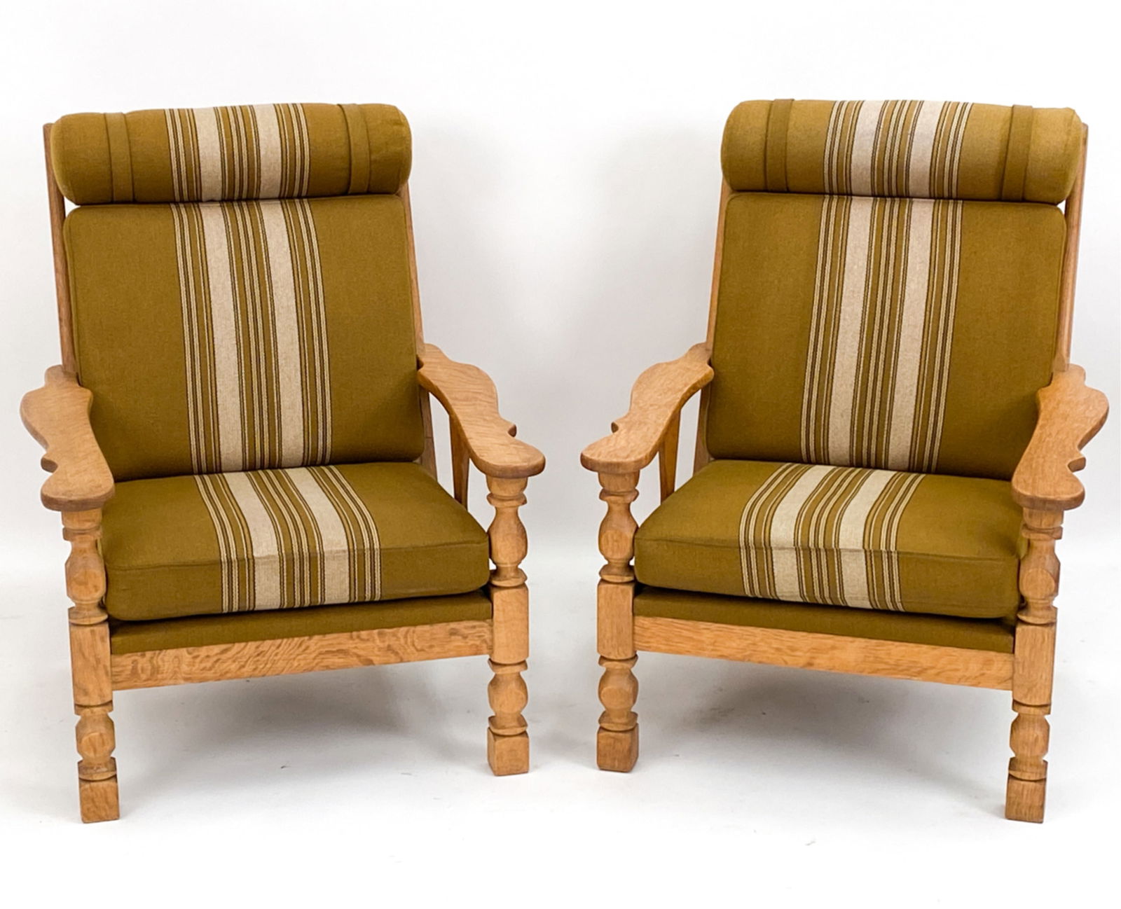 PAIR OF OAK ARM CHAIRS MANNER OF HENRY KJAERNULF (1 of 13)