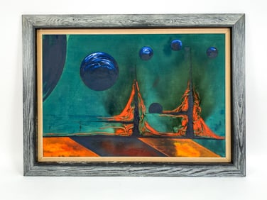 DANISH ABSTRACT MIXED MEDIA ON MASONITE