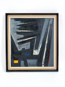 MID-CENTURY ABSTRACT O/C SIGNED REINHOLD