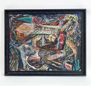 MAURI SINIVUORI (1935-1993) ABSTRACT OIL ON BOARD