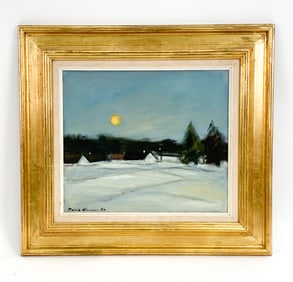 DANISH WINTER SCENE OIL ON CANVAS