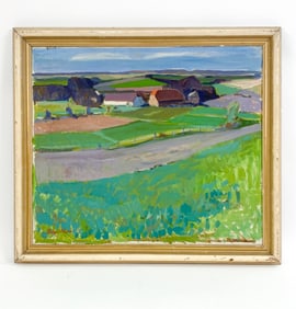 DANISH MID-CENTURY LANDSCAPE O/C, SIGNED