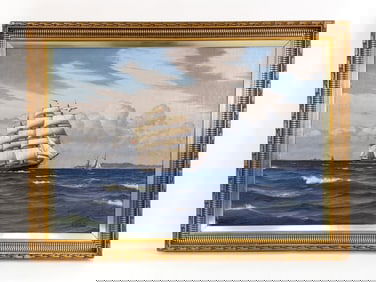 SVEND DREWS (1919-2003) SEASCAPE OIL ON CANVAS