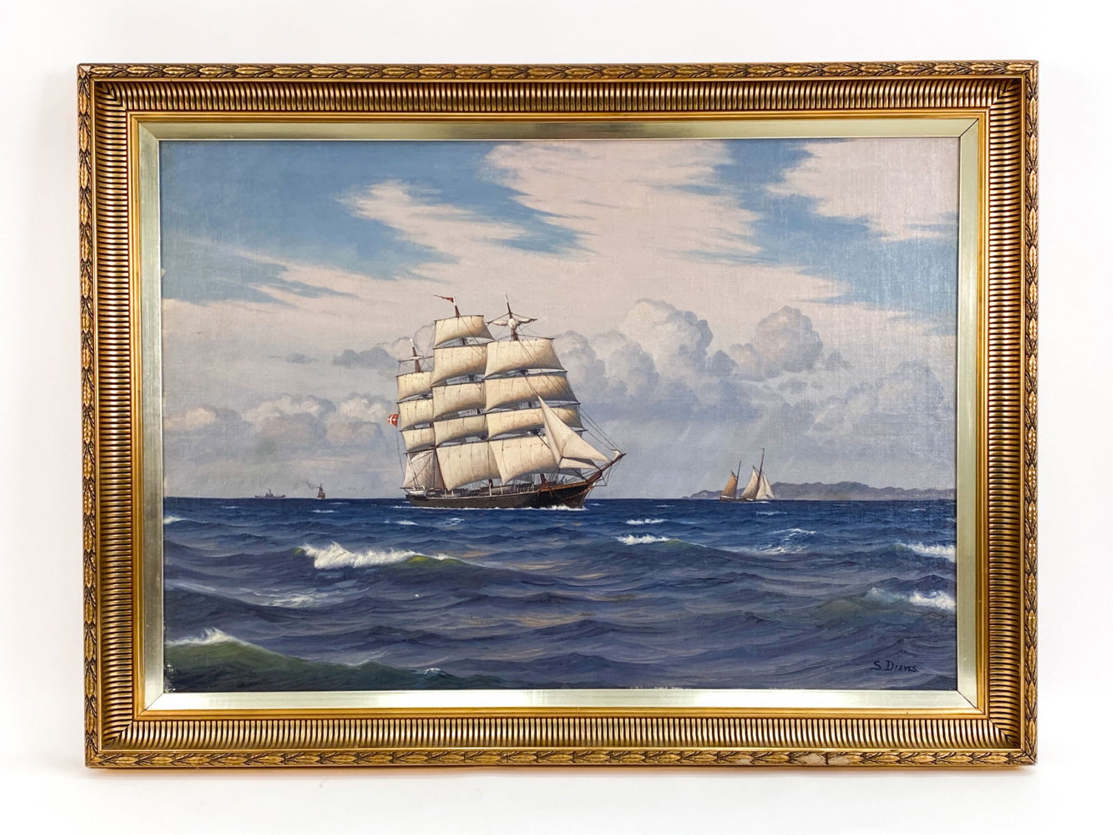 SVEND DREWS (1919-2003) SEASCAPE OIL ON CANVAS (1 of 8)