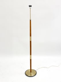 DANISH MID-CENTURY TEAK & BRASS FLOOR LAMP