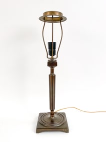 BRONZE ART DECO TABLE LAMP, C. 1940