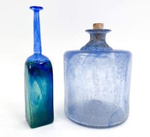(2) HANDBLOWN GLASS VASES, KOSTA BODA