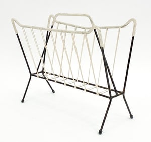 SWEDISH STEEL & CORD WRAPPED MAGAZINE RACK