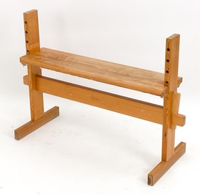 SCANDINAVIAN PINE PIANO BENCH C.1970