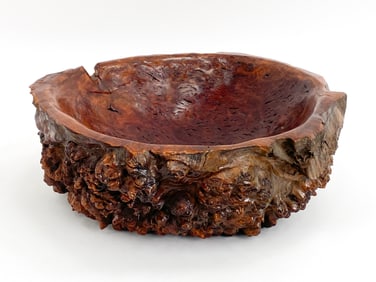CONTEMPORARY CARVED PINE BOWL
