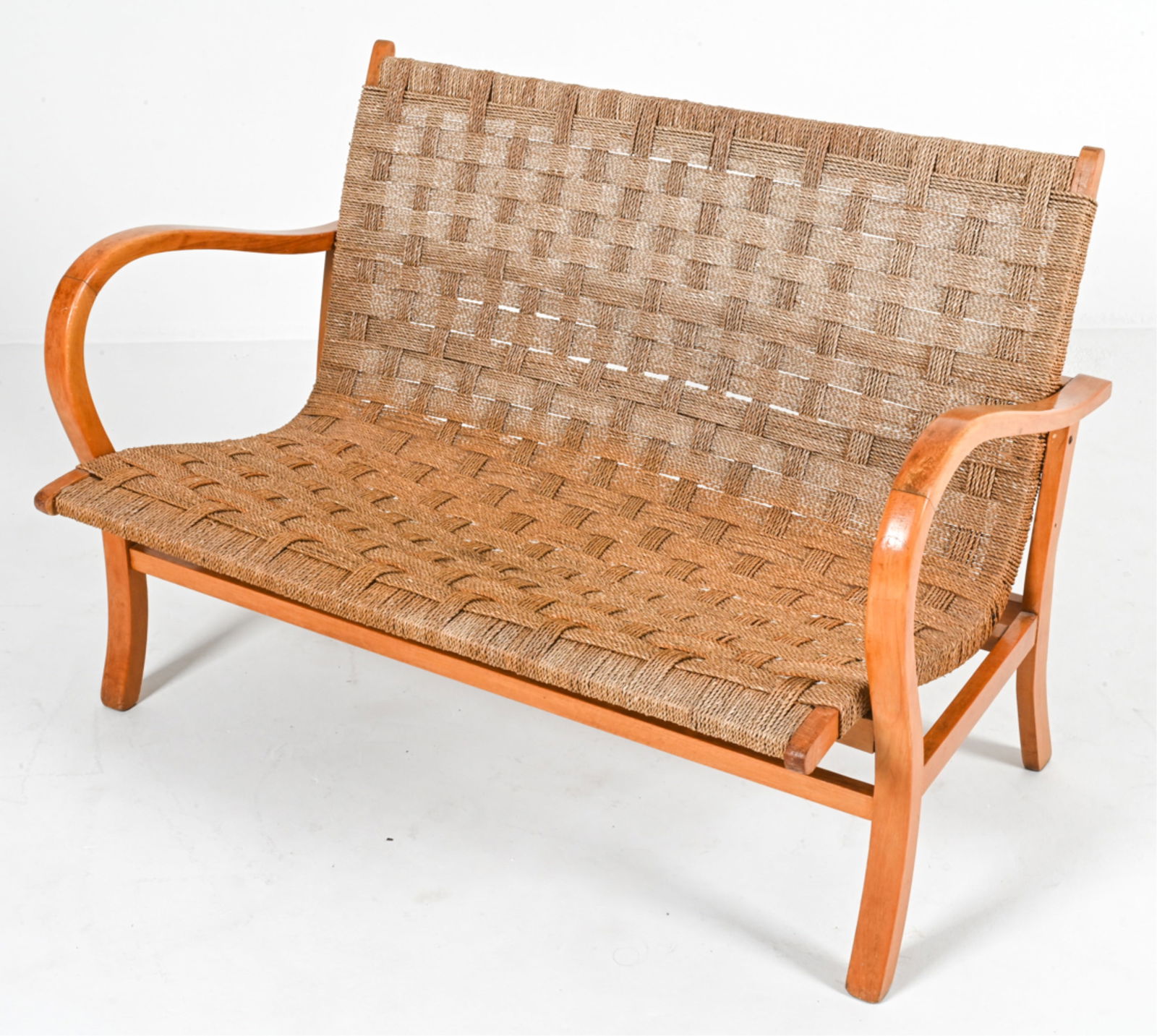 BEECH BENTWOOD ARM SOFA BY ERICH DIECKMANN C.1920S (1 of 11)