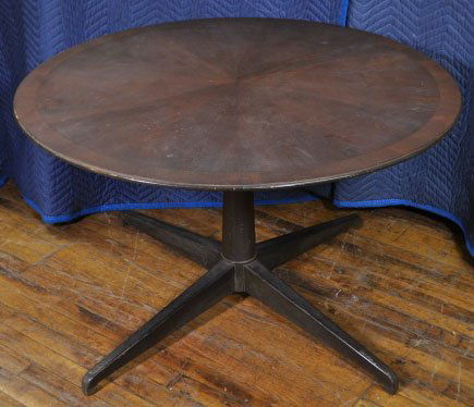 JOHN WIDDICOMB ROUND TABLE: Measures: 40" diameter x 24" tall