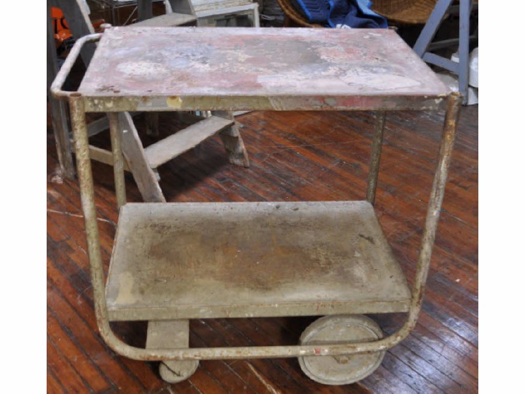 STEEL HOSPITAL PUSH CART #1: 22" x 37" x 36.5"