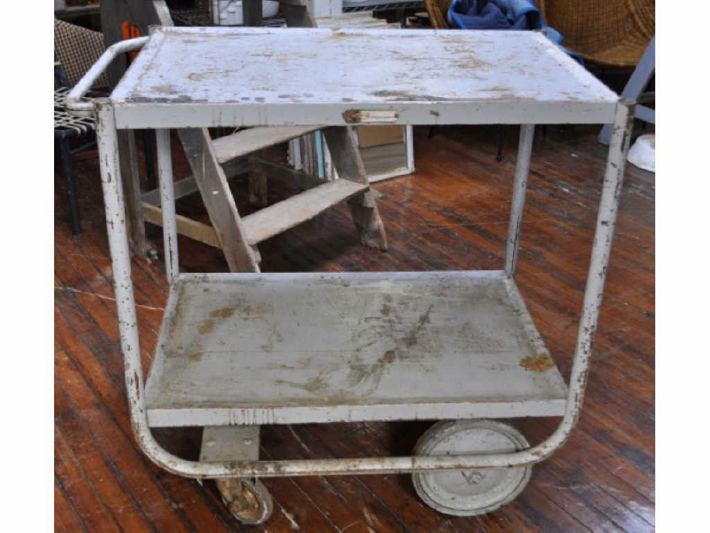 STEEL HOSPITAL PUSH CART #2: 22" x 37" x 36.5"