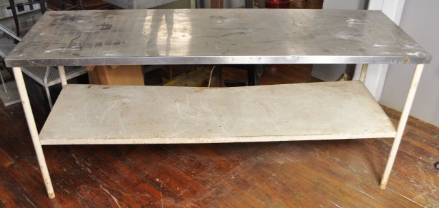 STAINLESS STEEL HOSPITAL TABLE: 72" 24" x 32"
