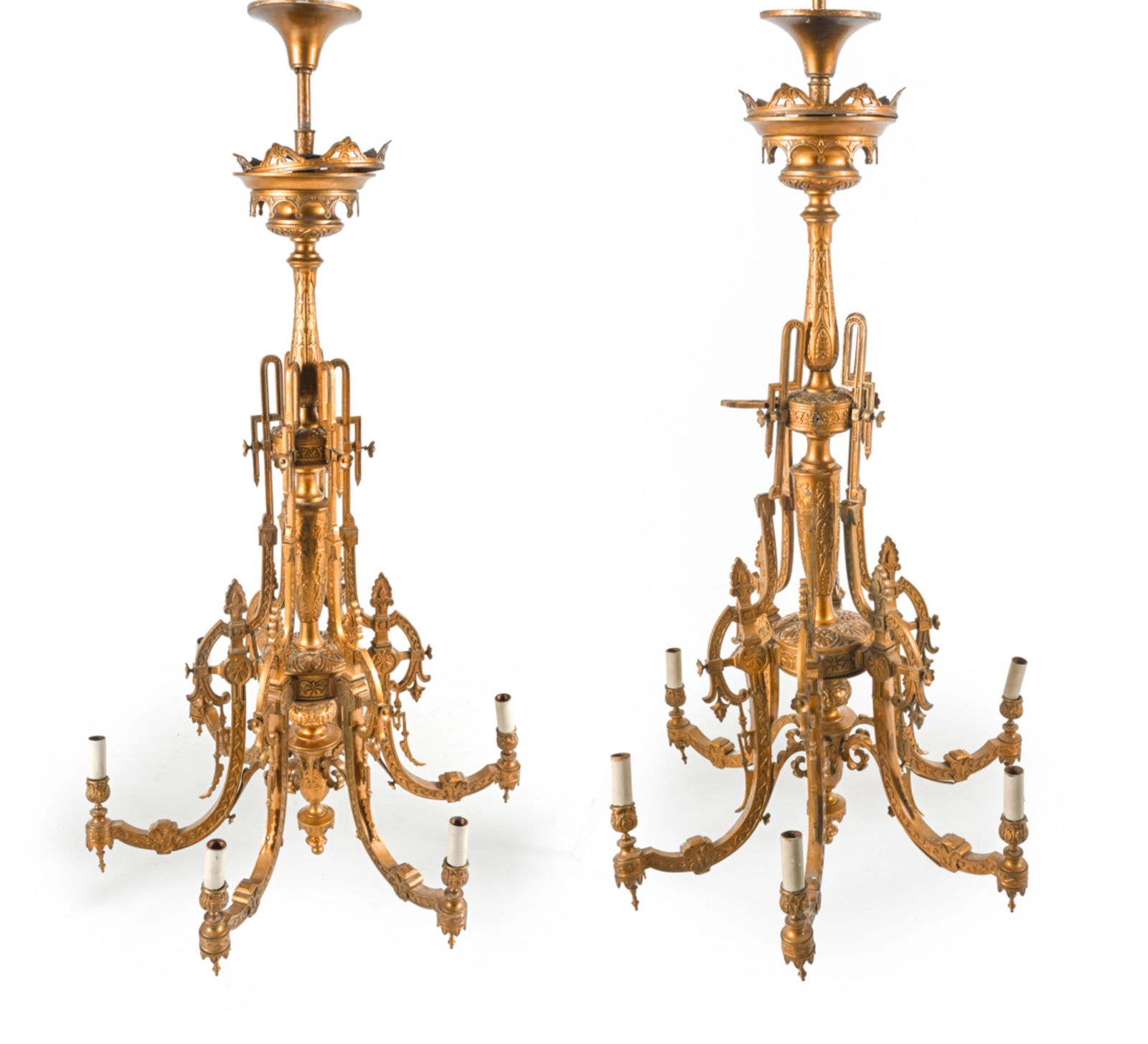 (2) LARGE NEOCLASSICAL BRASS CHANDELIERS (1 of 20)
