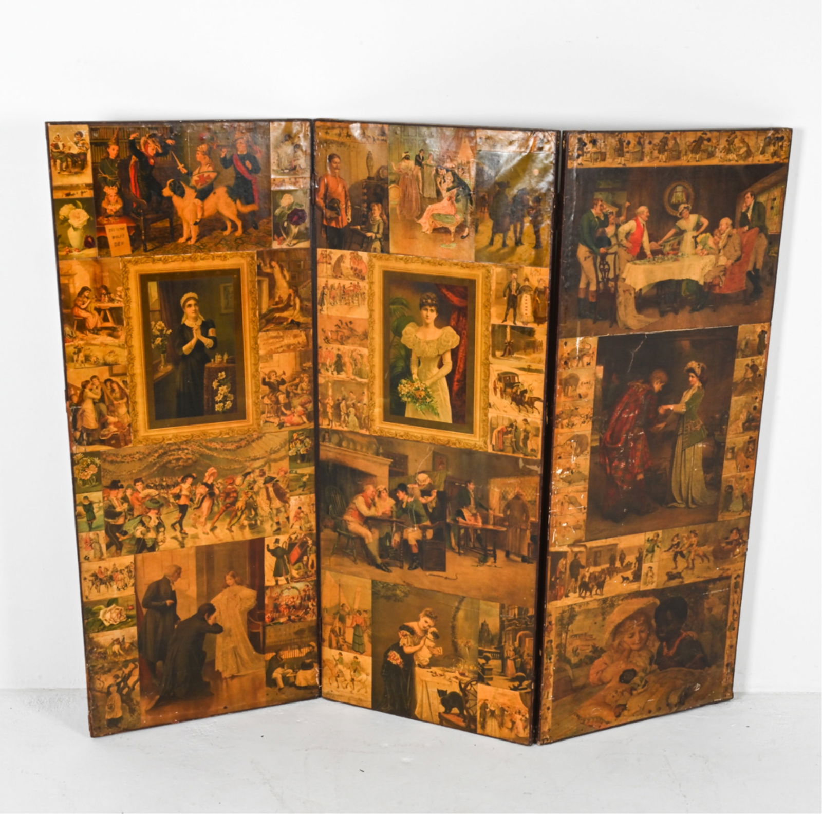 ANTIQUE DECOUPAGE FOLDING SCREEN (1 of 20)