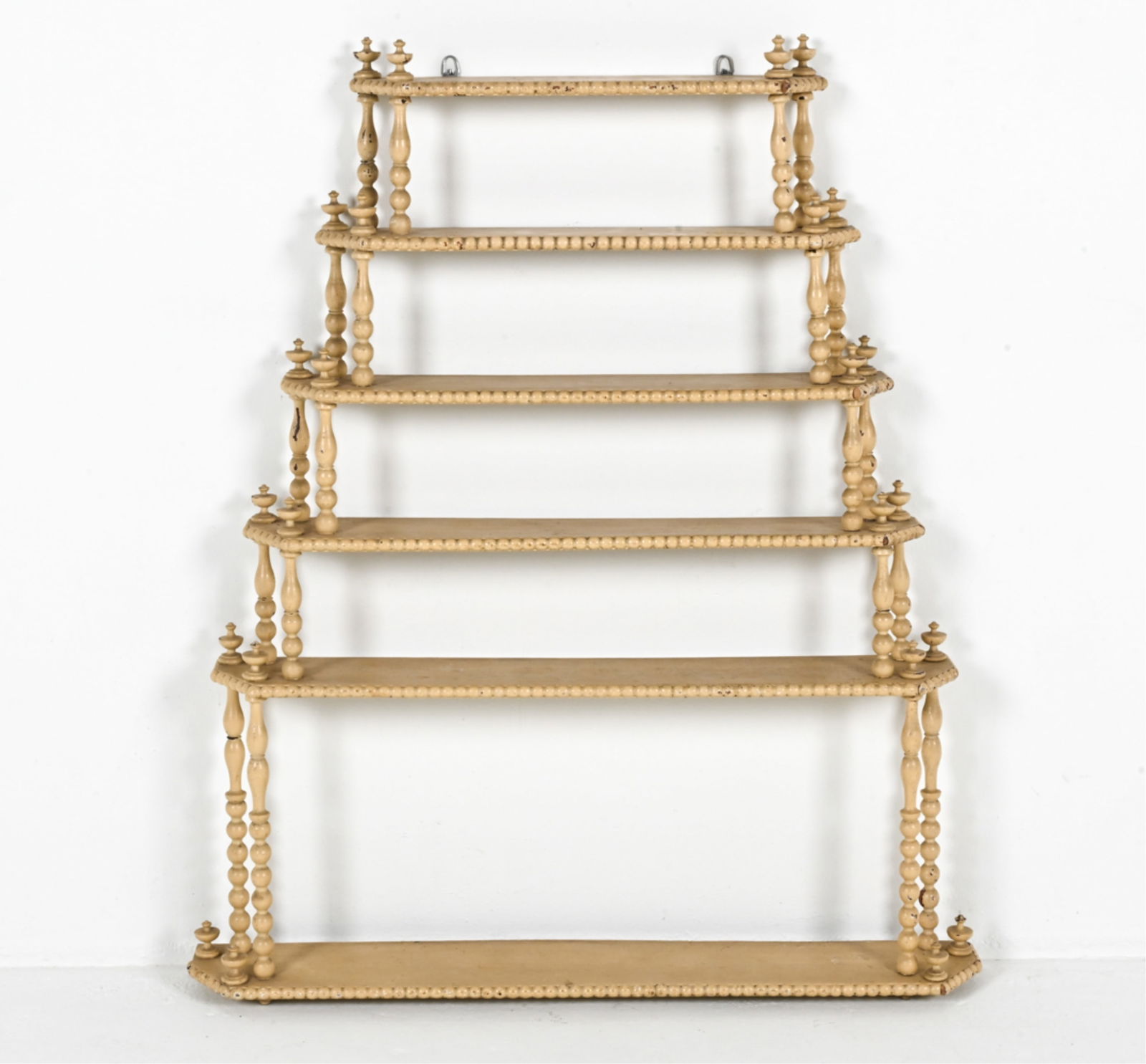 ANTIQUE BISTRO SPINDLE PAINTED WALL RACK (1 of 12)