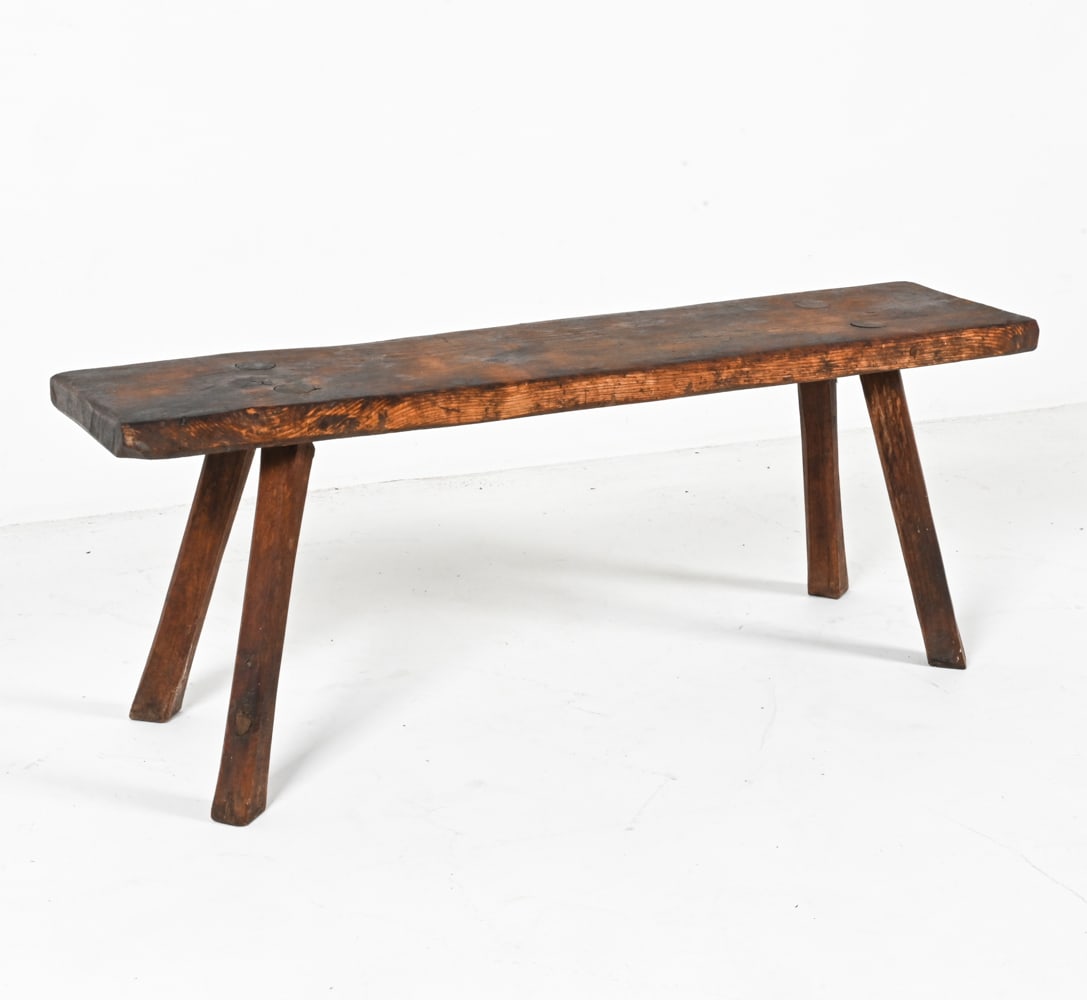 RUSTIC PINE BENCH, EARLY 20TH C. (1 of 16)