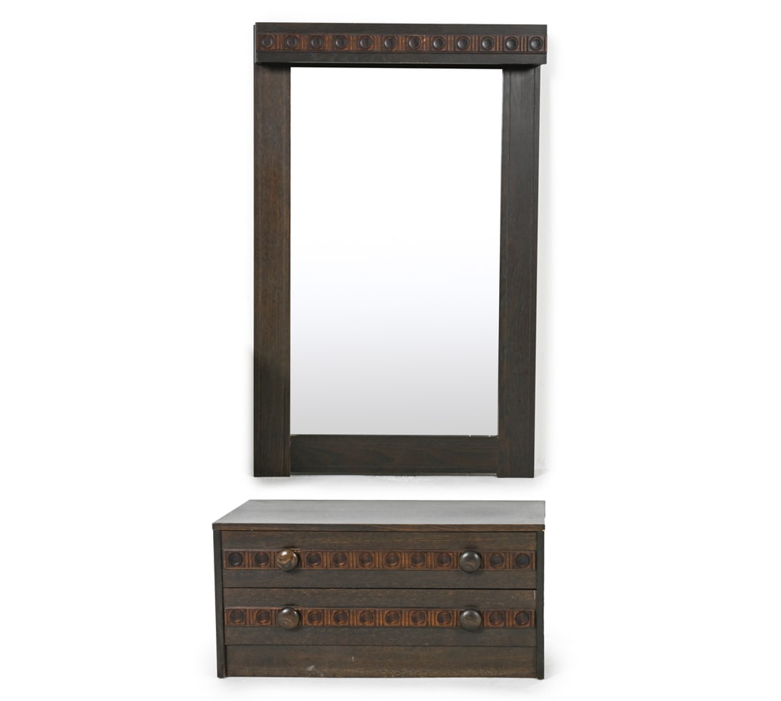 SCANDINAVIAN OAK ILLUMINATED CHEST AND MIRROR (1 of 16)