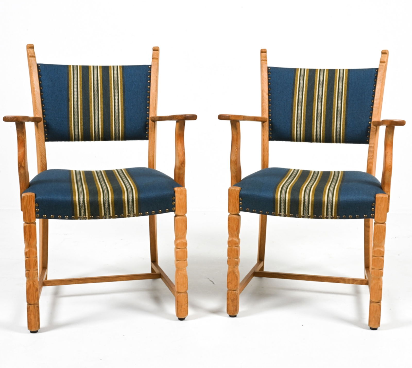 (2) MANNER OF HENNING KJAERNULF OAK ARMCHAIRS (1 of 8)