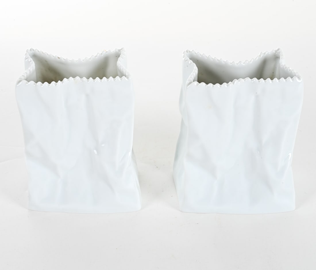 ROSENTHAL PORCELAIN PAPER BAG VASES (1 of 8)