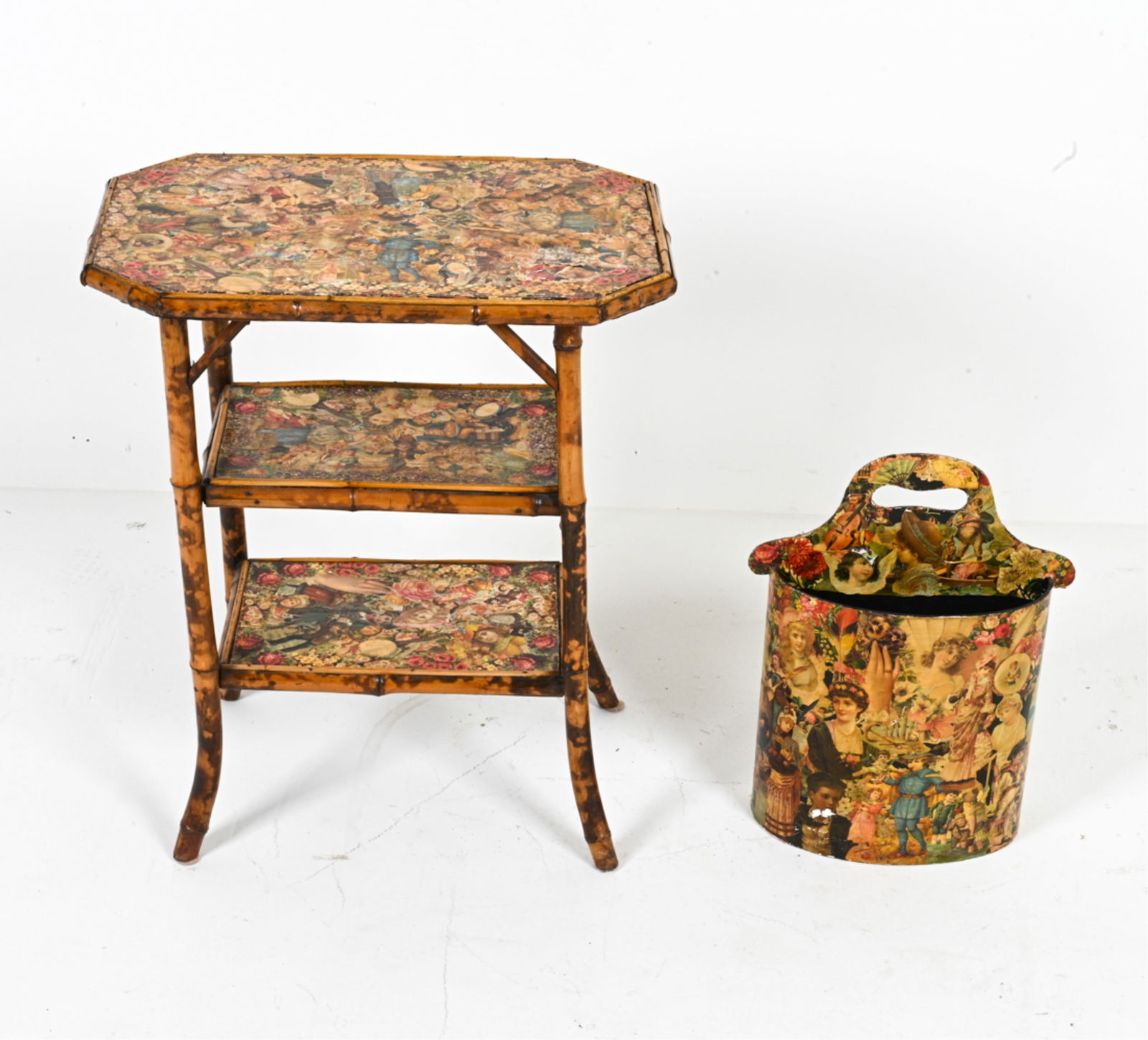 DECOUPAGE BAMBOO TABLE AND BASKET (1 of 19)