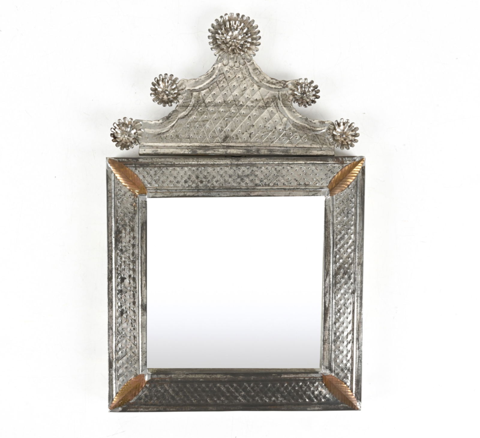 VINTAGE MEXICAN PRESSED TIN MIRROR (1 of 10)