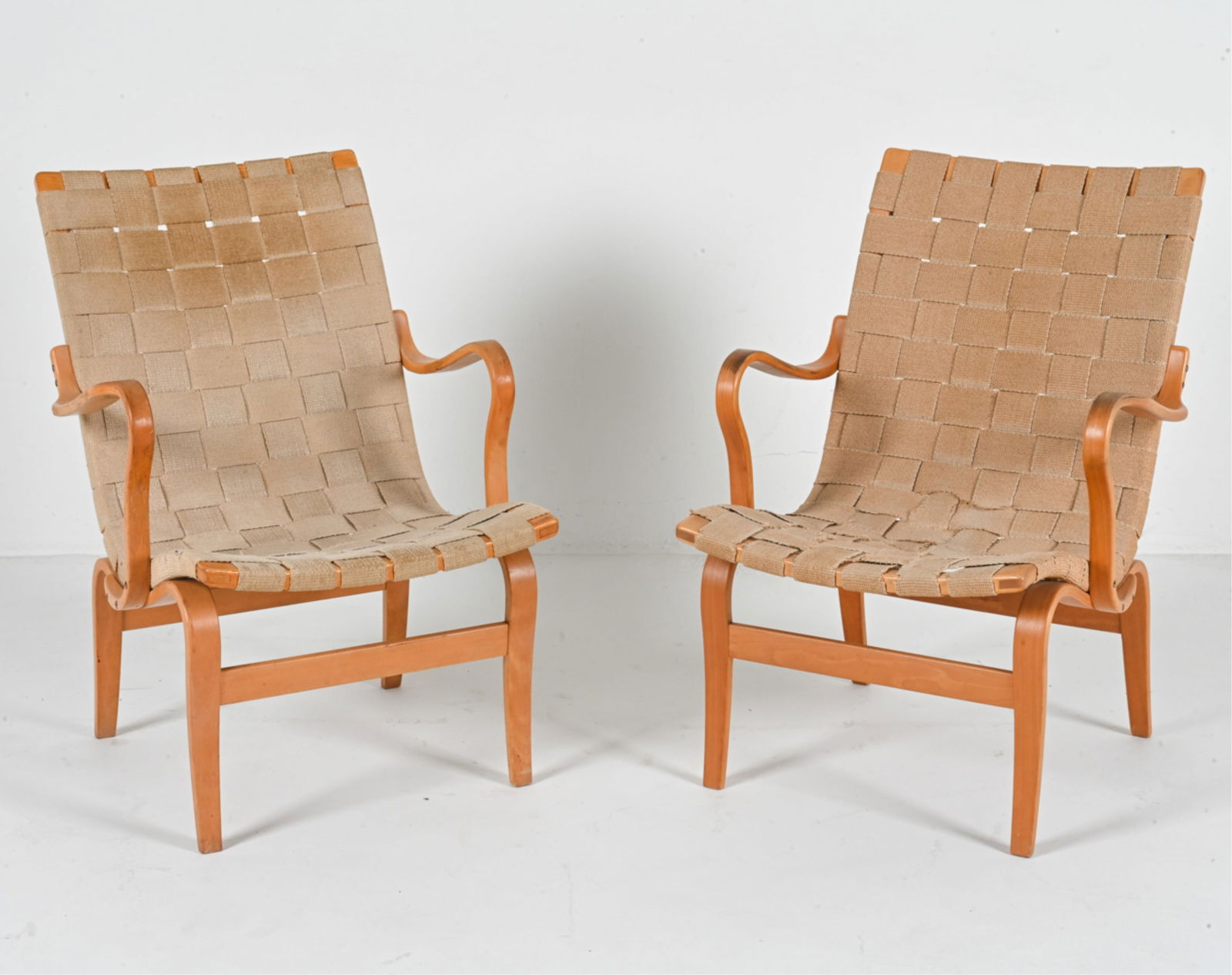 PAIR OF LOUNGE 'EVA' CHAIRS BY BRUNO MATHSSON (1 of 15)