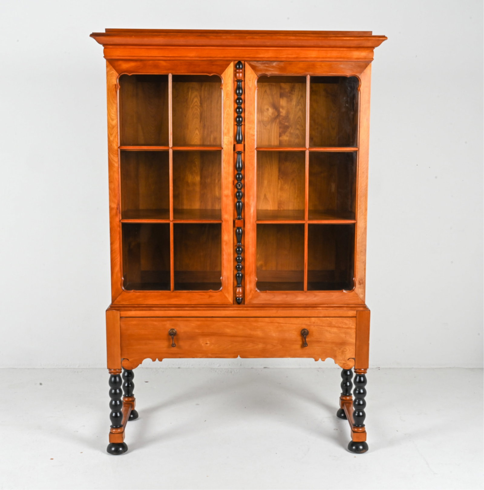 DANISH WALNUT VITRINE CABINET, CIRCA 1940'S. (1 of 19)