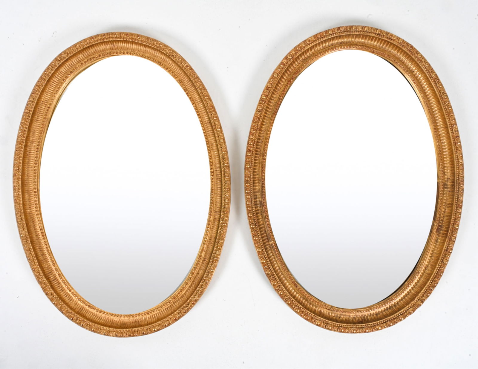 (2) NEOCLASSICAL STYLE GILT OVAL MIRRORS (1 of 8)