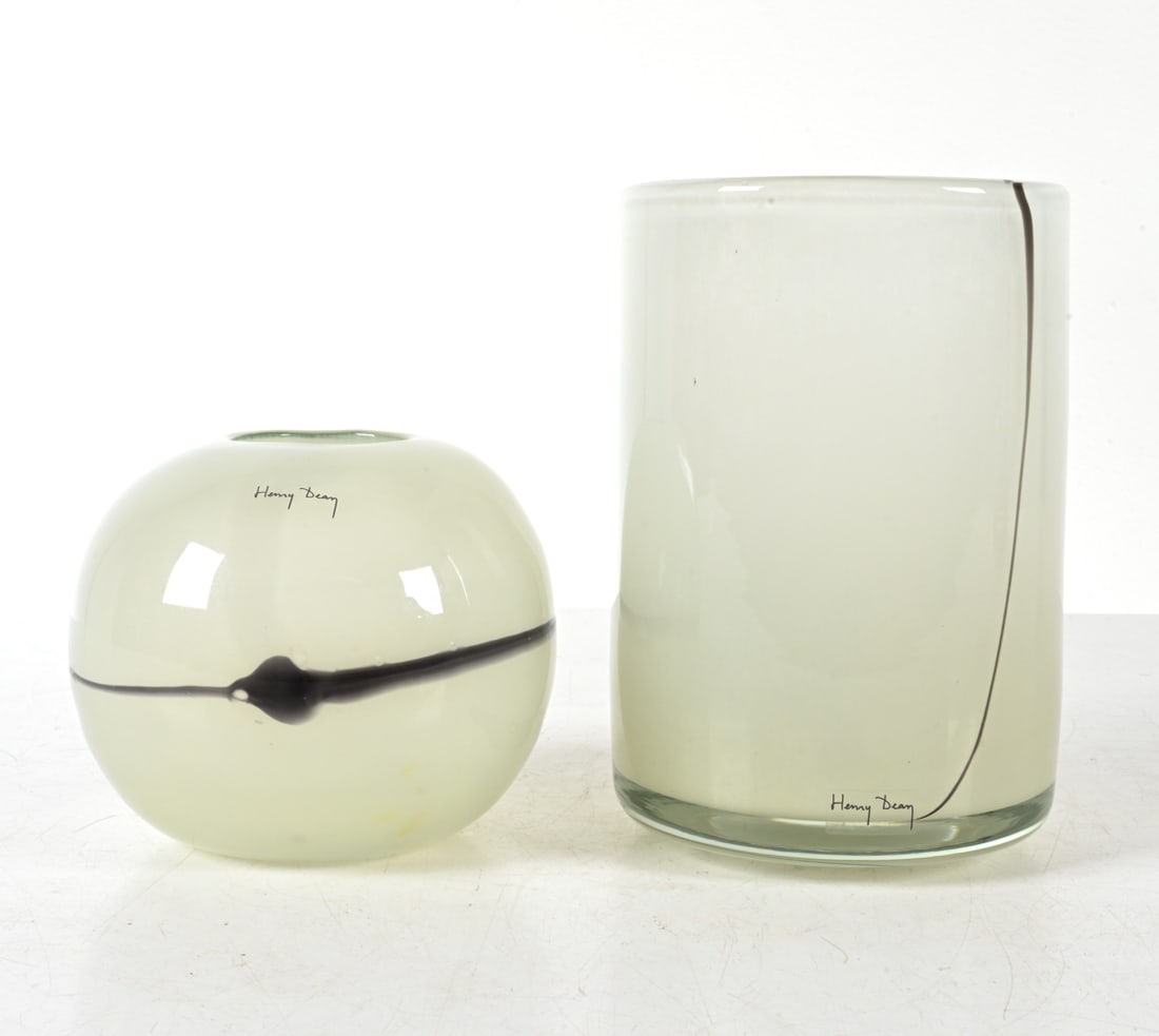 (2) DAUM ART GLASS VASES BY HENRY DEAN (1 of 9)