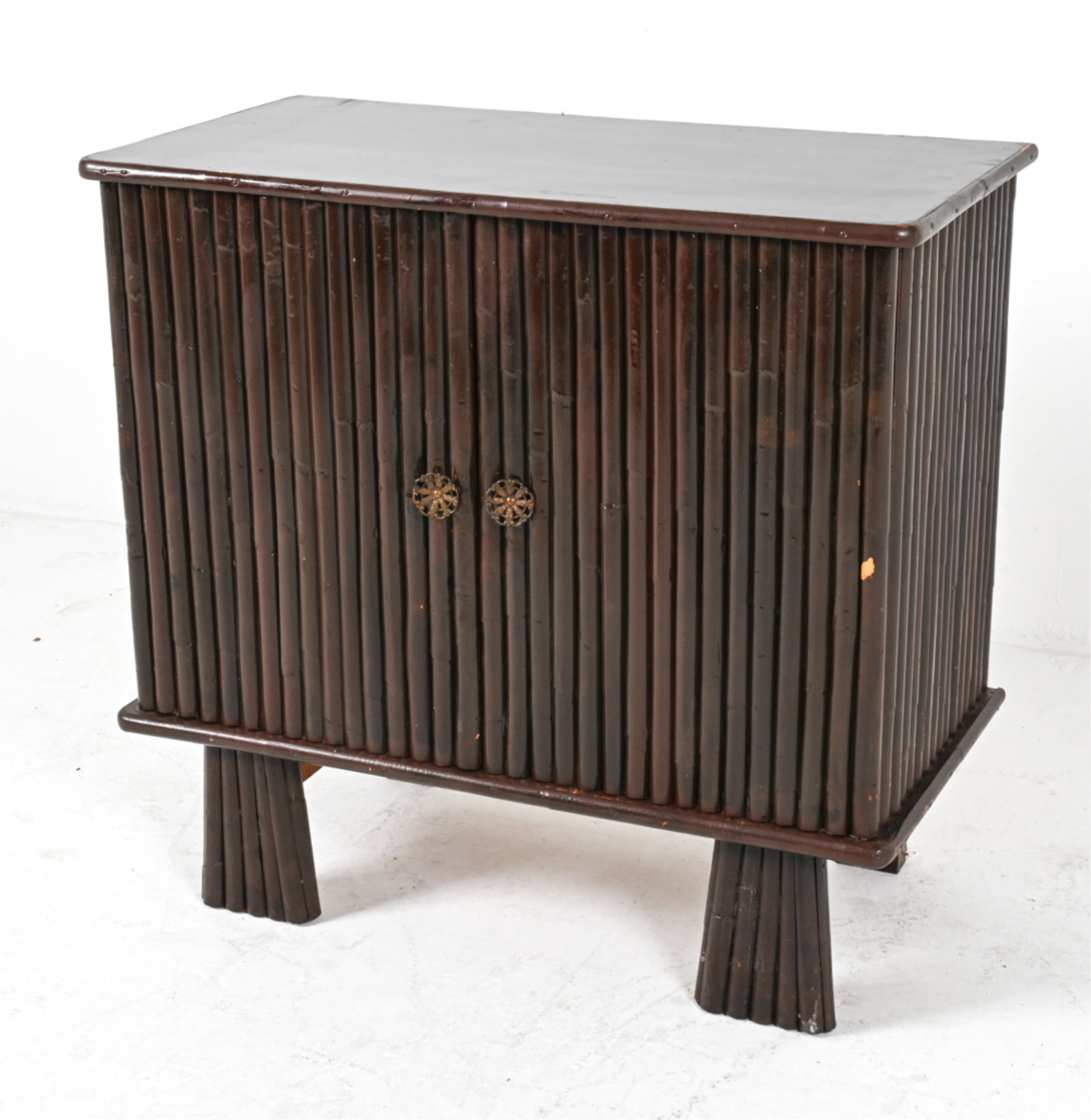 ART DECO REEDED BAMBOO CABINET C. 1940S (1 of 16)