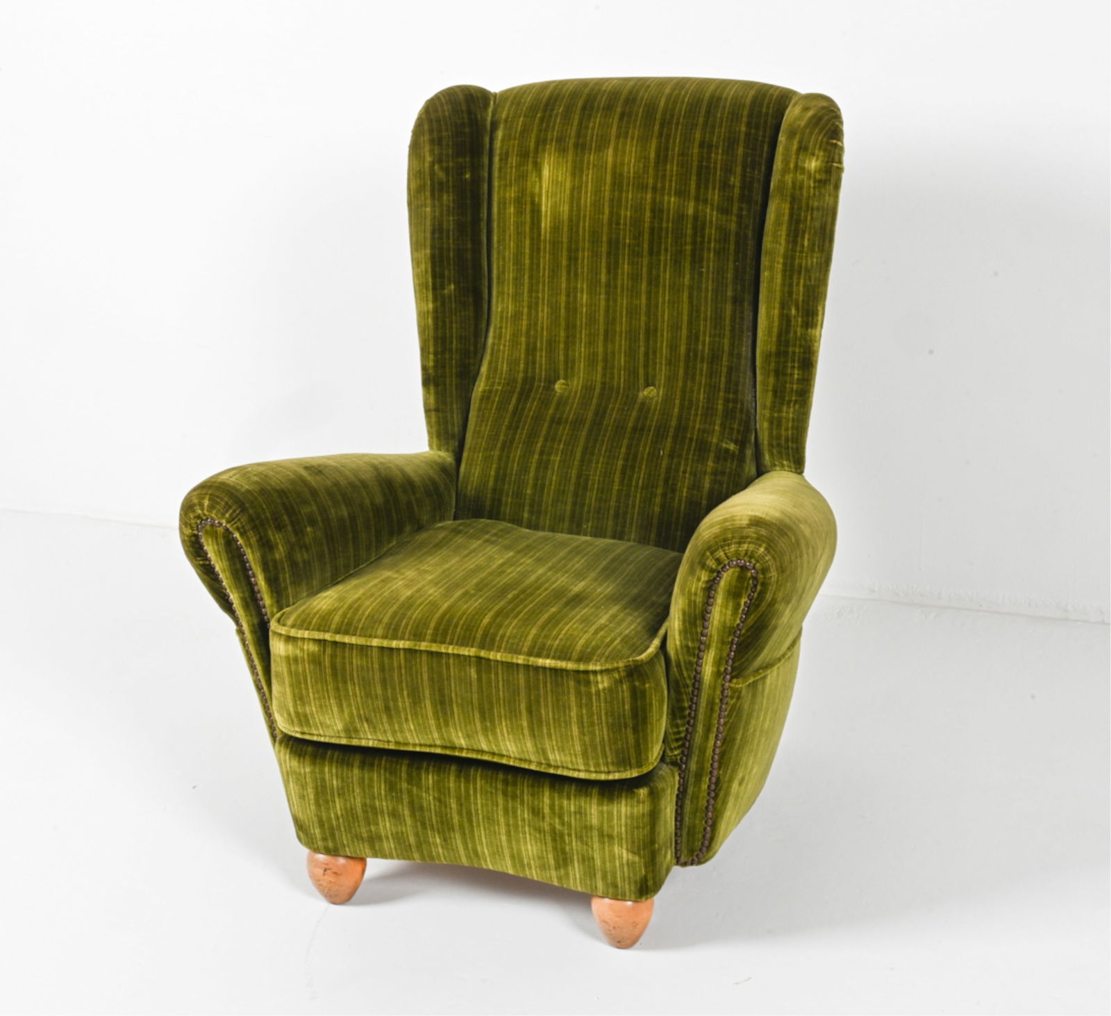 DANISH WINGBACK MOHAIR ARMCHAIR (1 of 13)