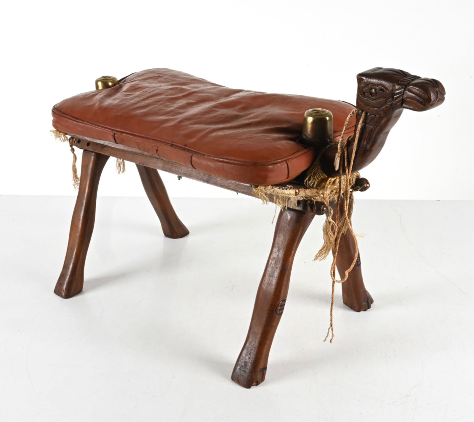 CAMEL FORM LEATHER FOOTSTOOL (1 of 20)
