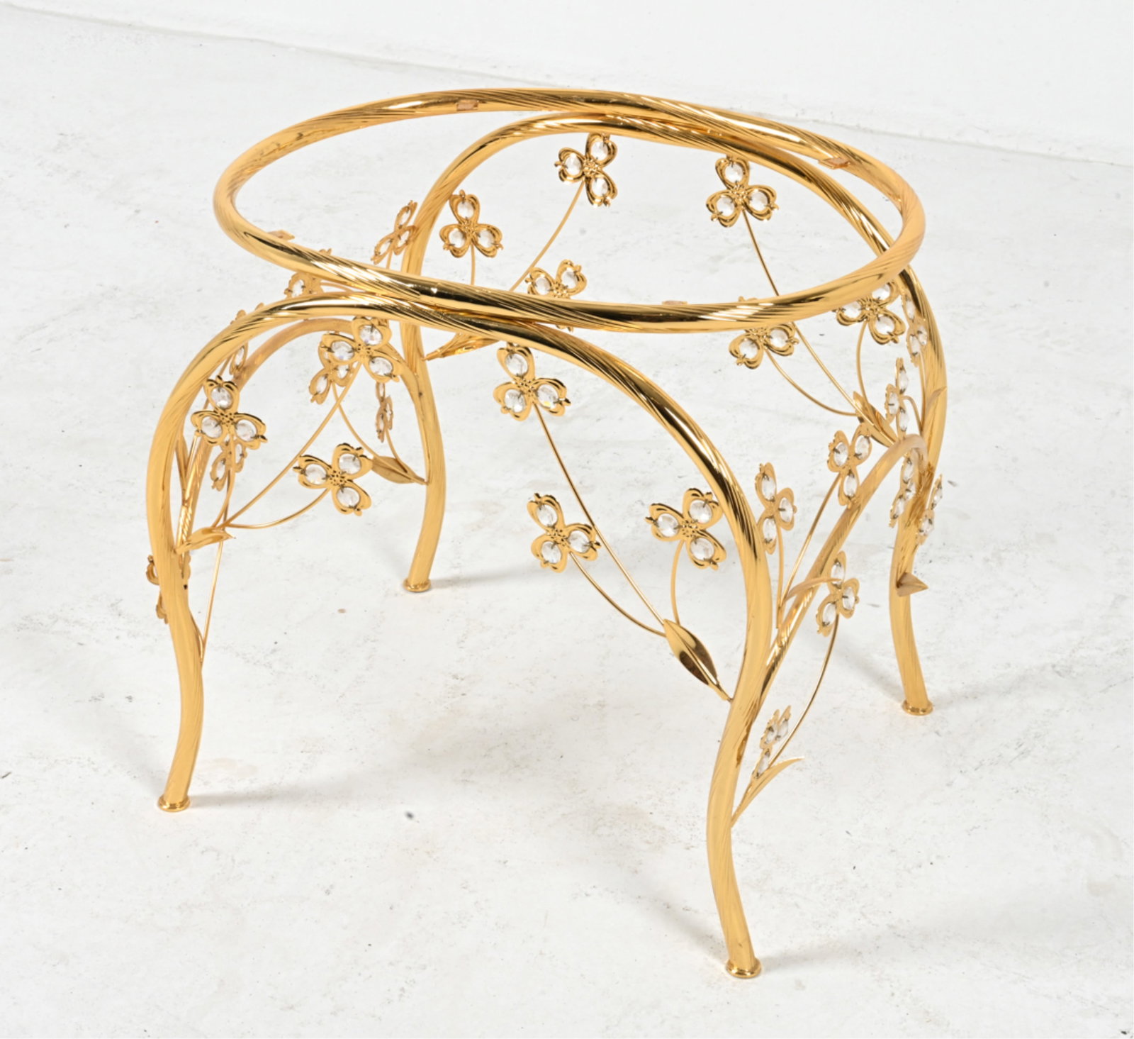 GOLD-TONE METAL SIDE TABLE, AS-IS (1 of 14)