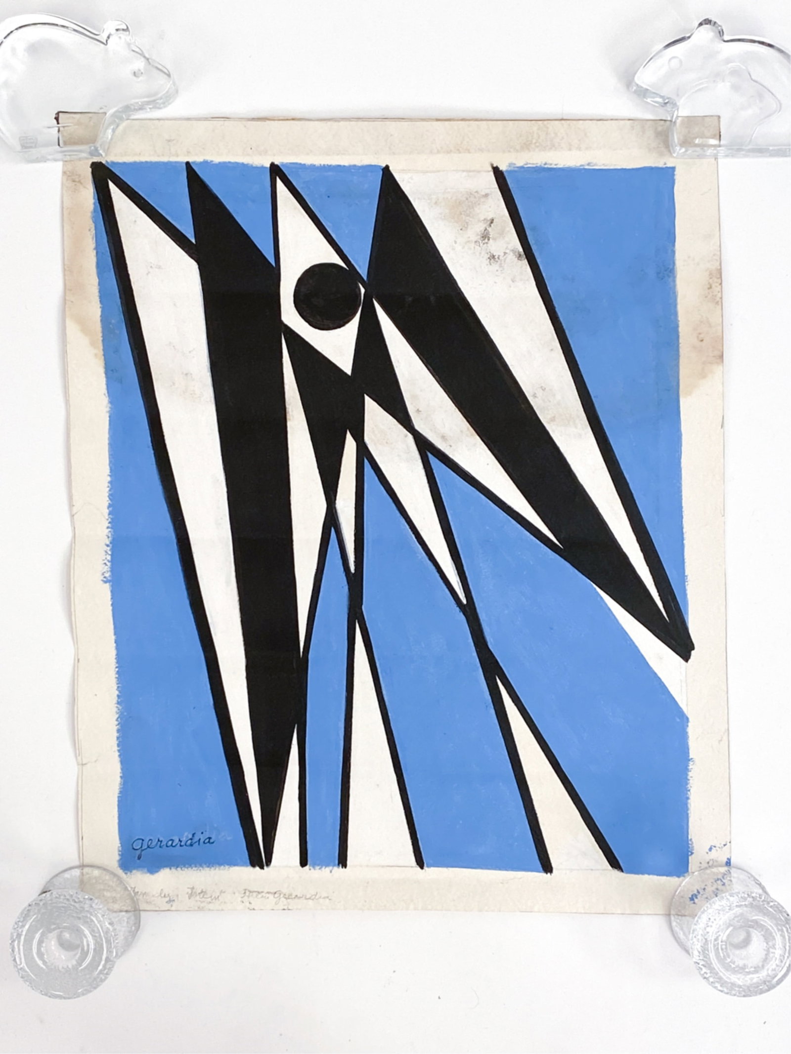 HELEN GERARDIA, UKRAINE-US (1903-1988) ACRYLIC: "Family Totem". Original acrylic on canvas. Signed lower left; with title and additional signature in lower left margin. Provenance: From the estate of Helen Gerardia. Dimensions: (Paper) H 22.25" x W