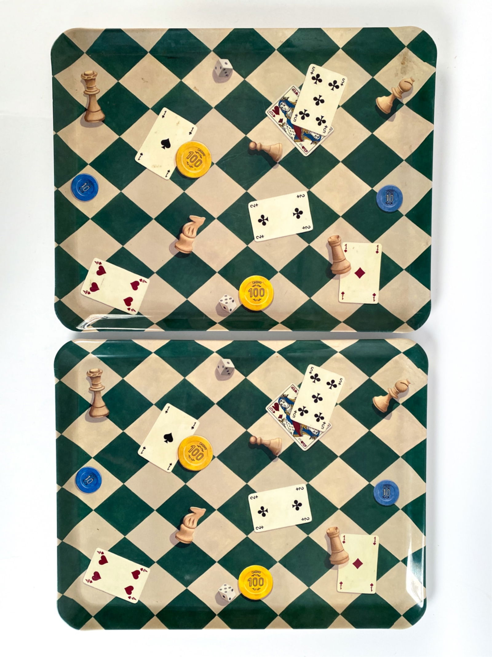 (2) VINTAGE ROYAL PLATEX TROMPE L'OEIL TRAYS (1 of 6)