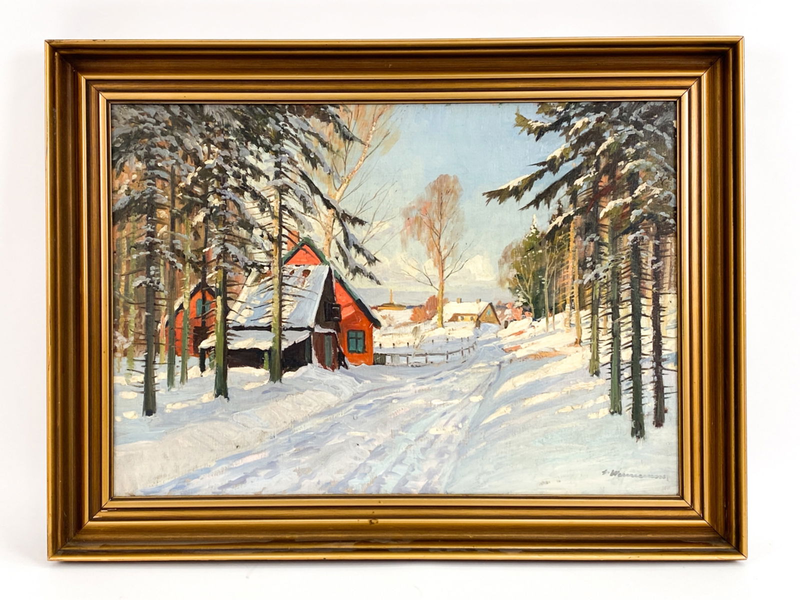 CARL WENNEMOES (DANISH, 1890-1965) WINTER O/C (1 of 6)