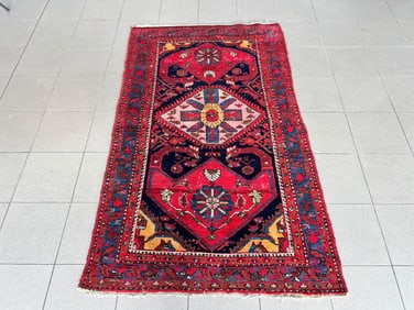 VINTAGE PERSIAN HAMADAN RUNNER RUG