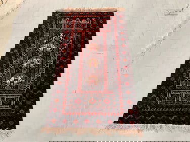 AFGHAN ART DECO WOOL RUG