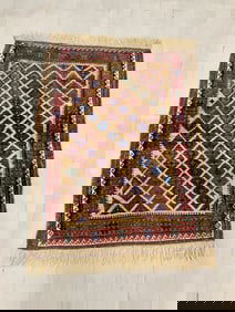 ANTIQUE AFGHAN TAPESTRY RUG